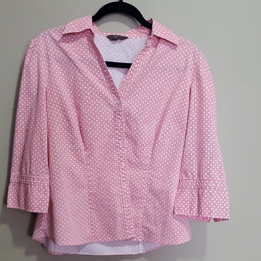 Jessica Pink Polka Dot Women's Top Size 14